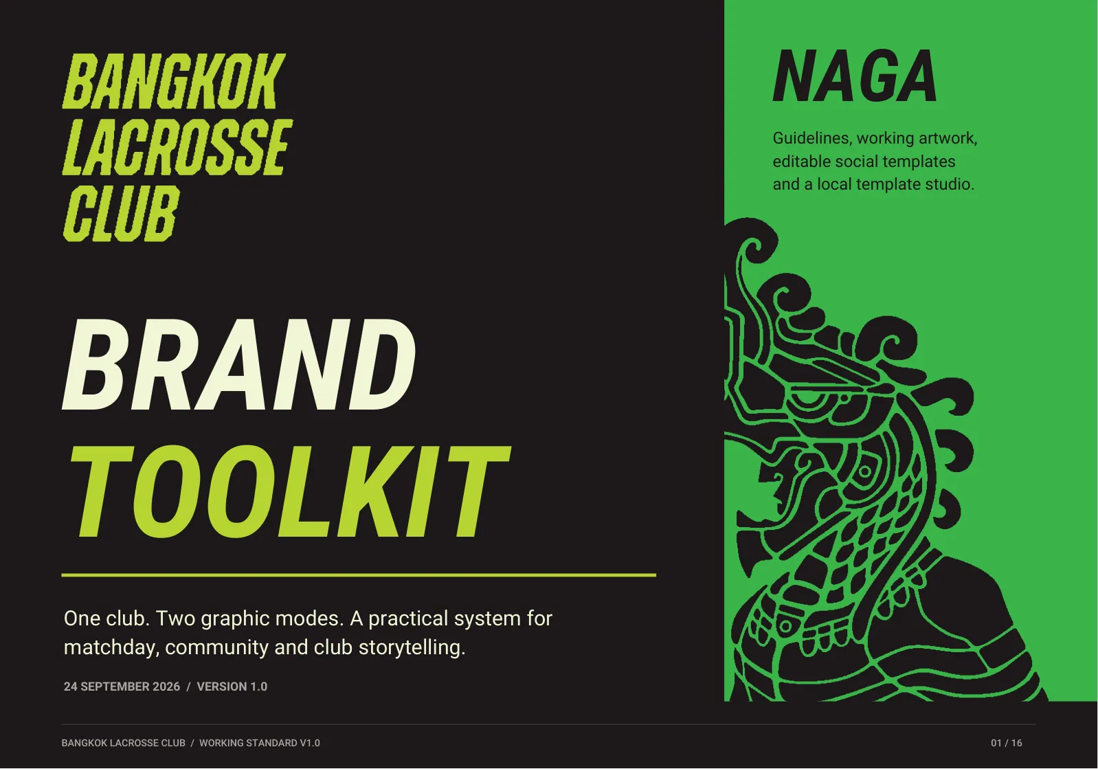 Cover of the Bangkok Lacrosse Club brand toolkit